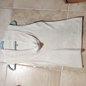 Metallic cowl neck knit top size large